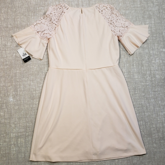 Ralph Lauren Belle Rose Peach Midi Dress Size 18 - Picture 2 of 10